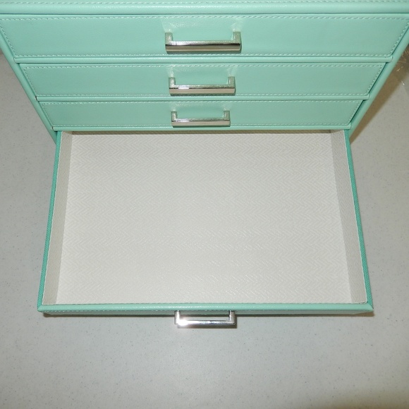 5 Drawer Jewelry Box Case Organizer Tiffany Blue - Picture 3 of 7